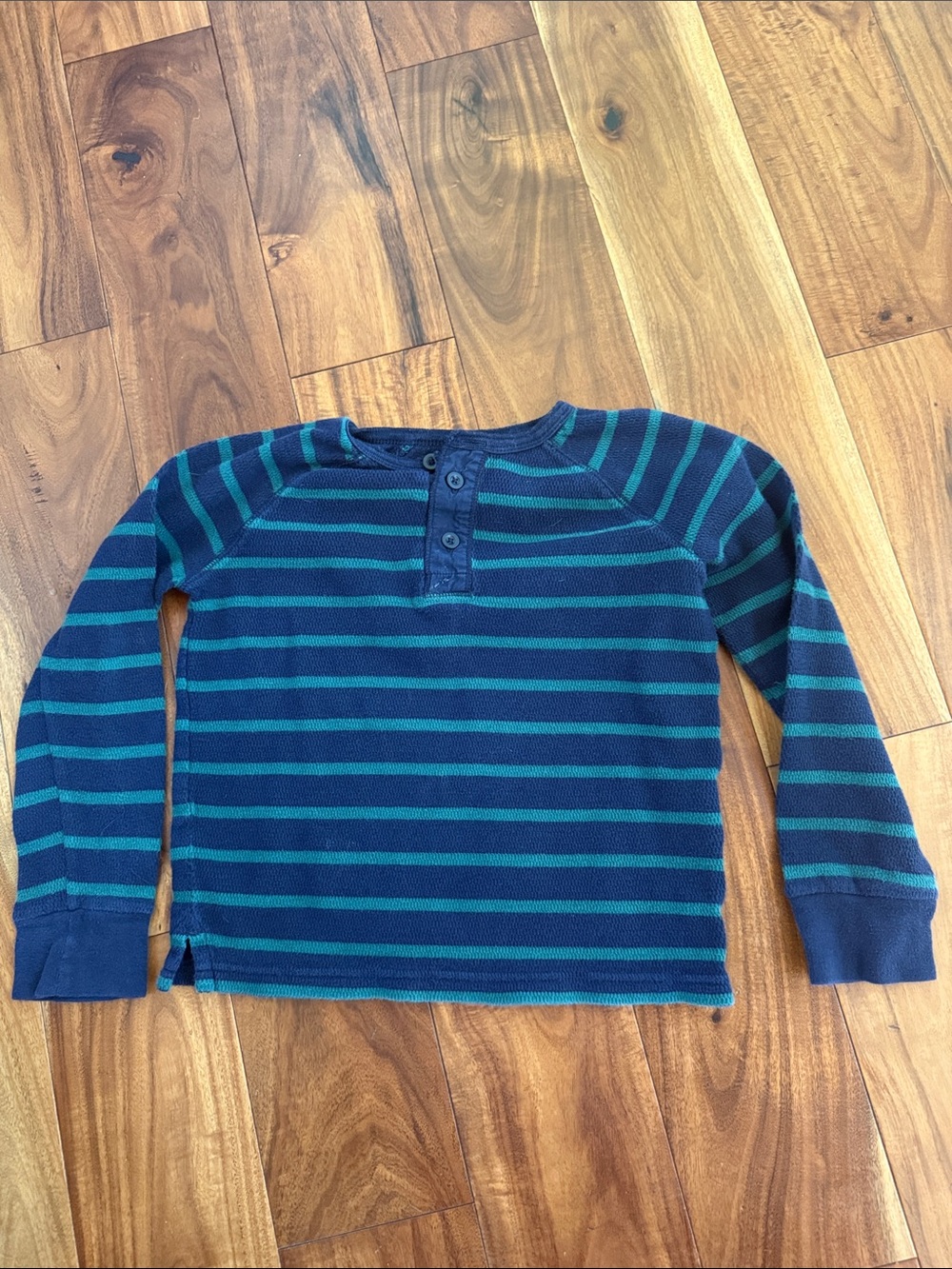 GAP Navy & Teal Striped Long-Sleeve Henley